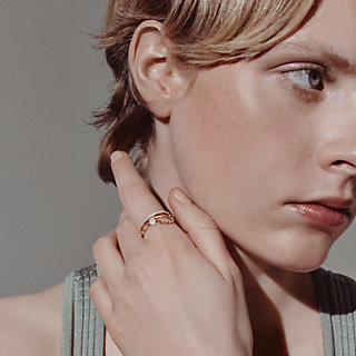 Chaine d'ancre Chaos Nano ring - Rose gold | Hermès USA